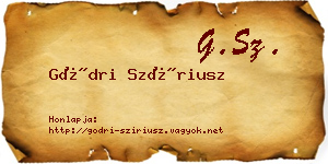 Gödri Szíriusz névjegykártya